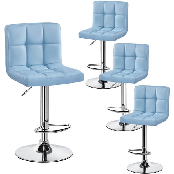 Yaheetech Adjustable PU Leather Swivel Barstools