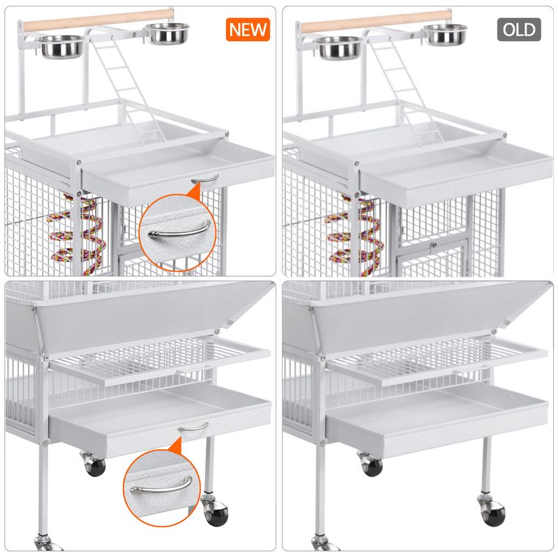 Yaheetech 61.5'' Rolling Metal Play Top Parrot Cage
