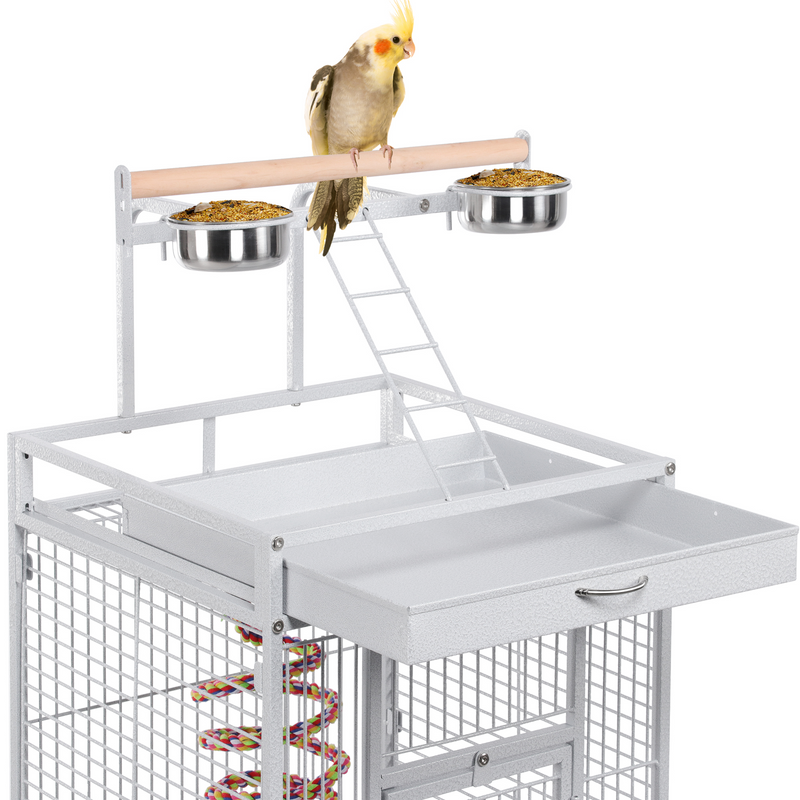 Yaheetech 61.5'' Rolling Metal Play Top Parrot Cage