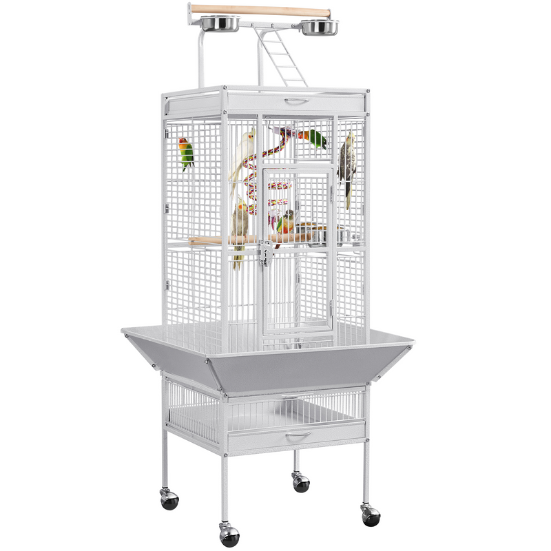 Yaheetech 61.5'' Rolling Metal Play Top Parrot Cage