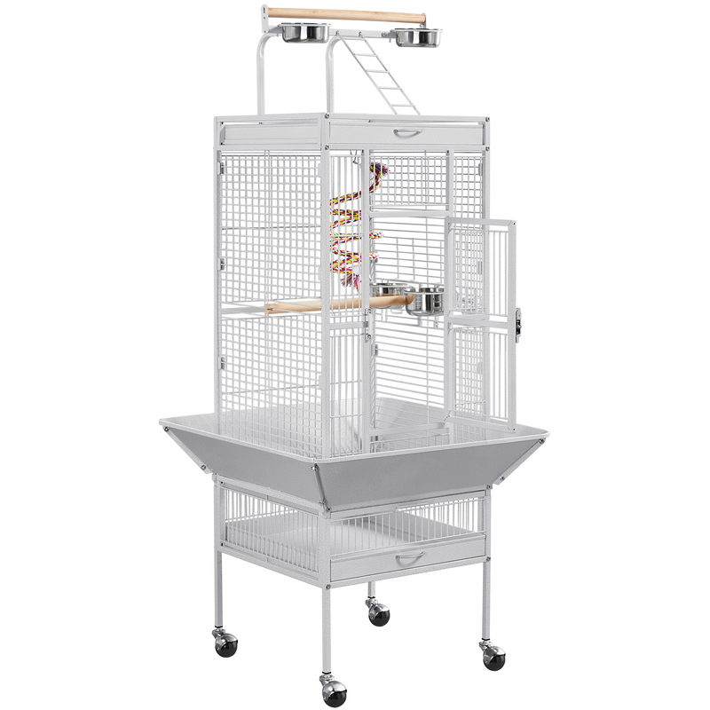 Yaheetech 61.5'' Rolling Metal Play Top Parrot Cage