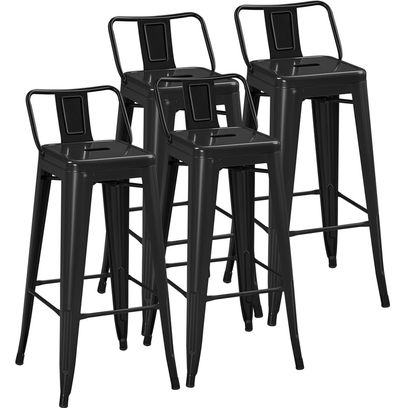 Yaheetech Set of 4 Metal Counter Height Bar Stools