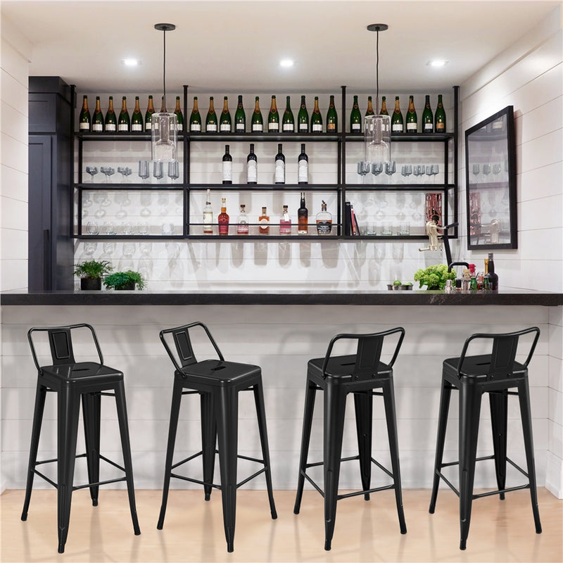 Yaheetech Set of 4 Metal Counter Height Bar Stools
