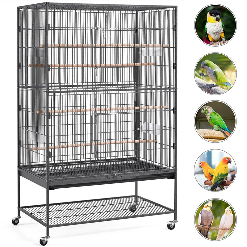 Yaheetech 60.5″H Extra-Large Wrought Iron flight bird cage