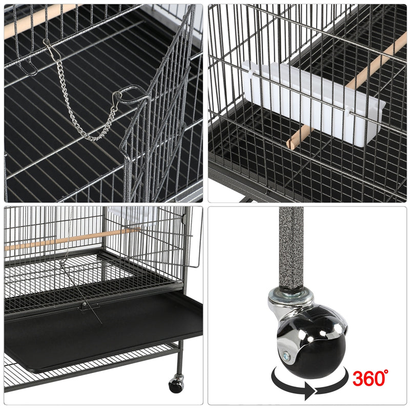 Yaheetech 60.5″H Extra-Large Wrought Iron flight bird cage