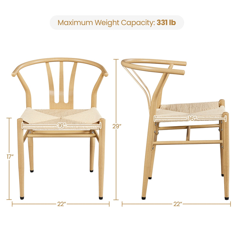 Yaheetech Set of 2 Weave Modern Armchairs