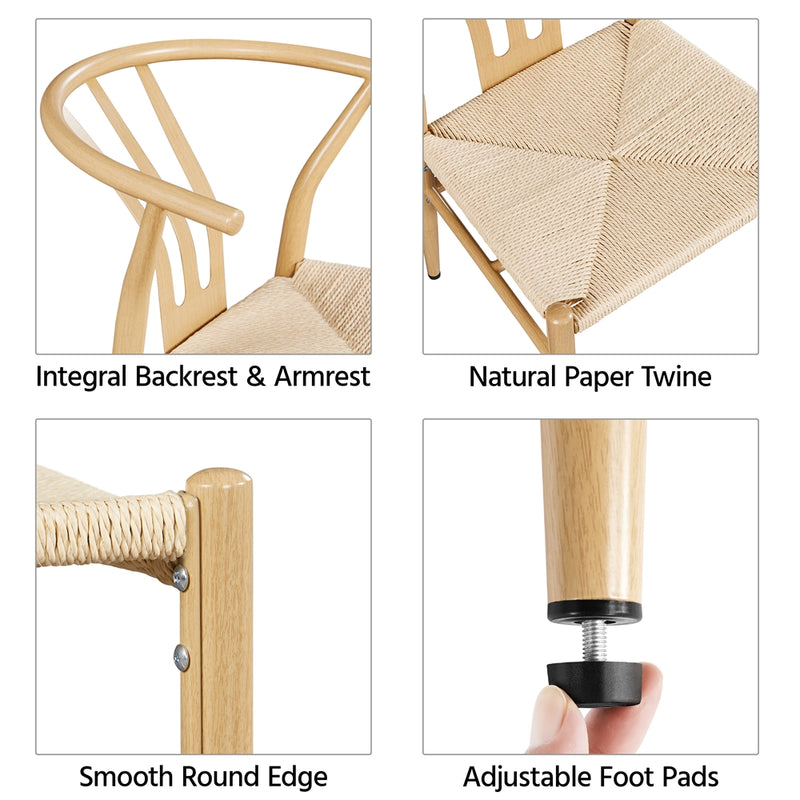 Yaheetech Set of 2 Weave Modern Armchairs