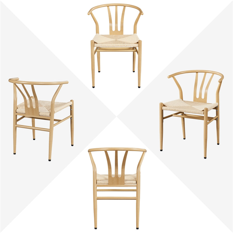Yaheetech Set of 2 Weave Modern Armchairs