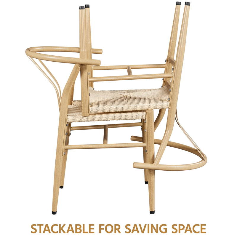 Yaheetech Set of 2 Weave Modern Armchairs