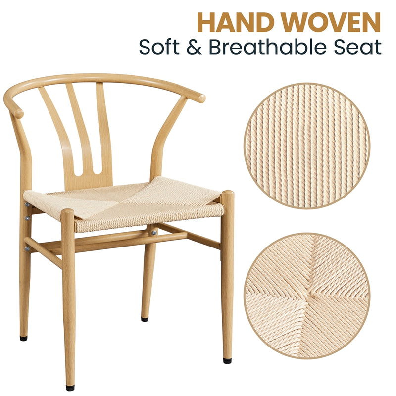 Yaheetech Set of 2 Weave Modern Armchairs