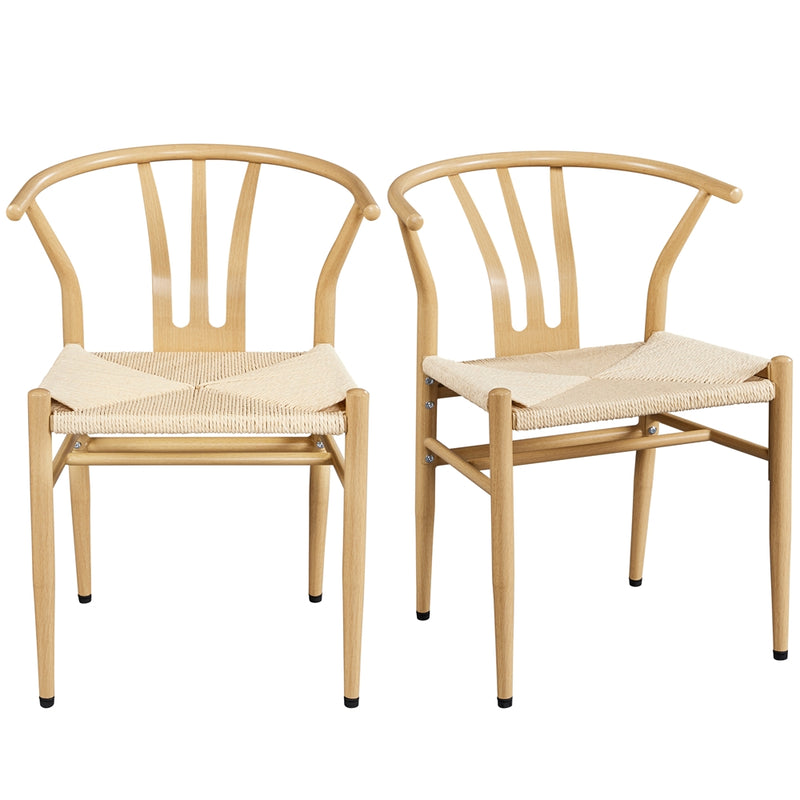 Yaheetech 2PCS Weave Arm Chair