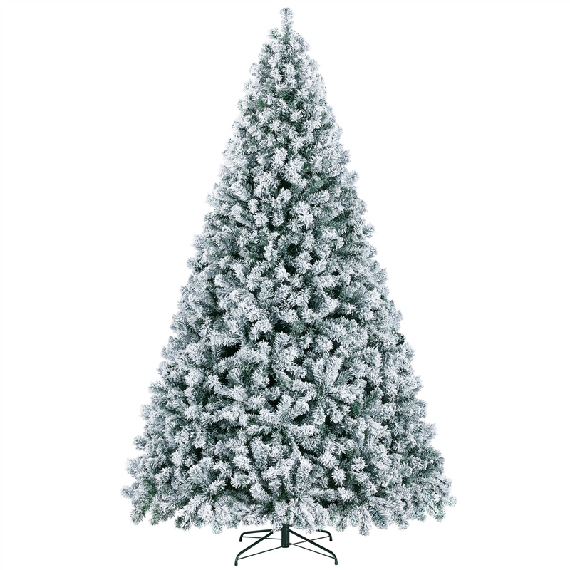 Yaheetech 9FT Pre-lit Flocked with Light Artificial Christmas Tree