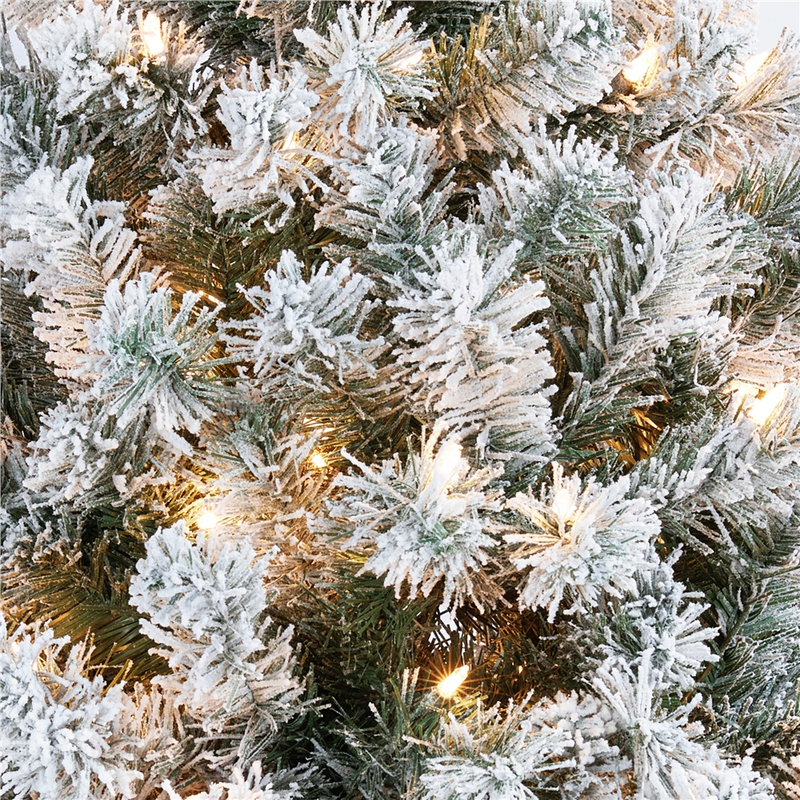 12FT Pre-lit Flocked with Light Artificial Christmas Tree