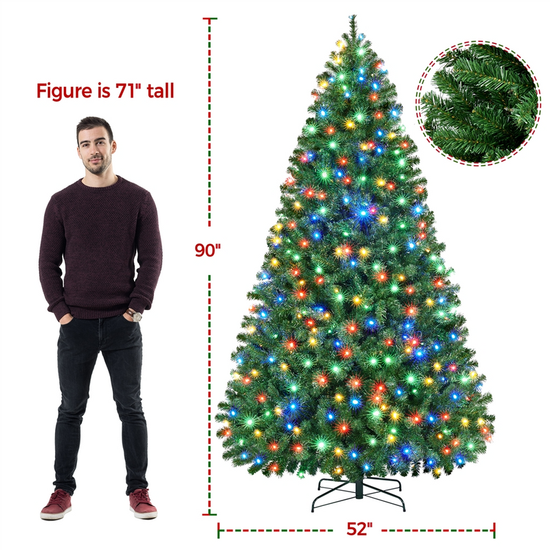 Yaheetech 6/7.5ft Pre-lit Artificial Christmas Tree