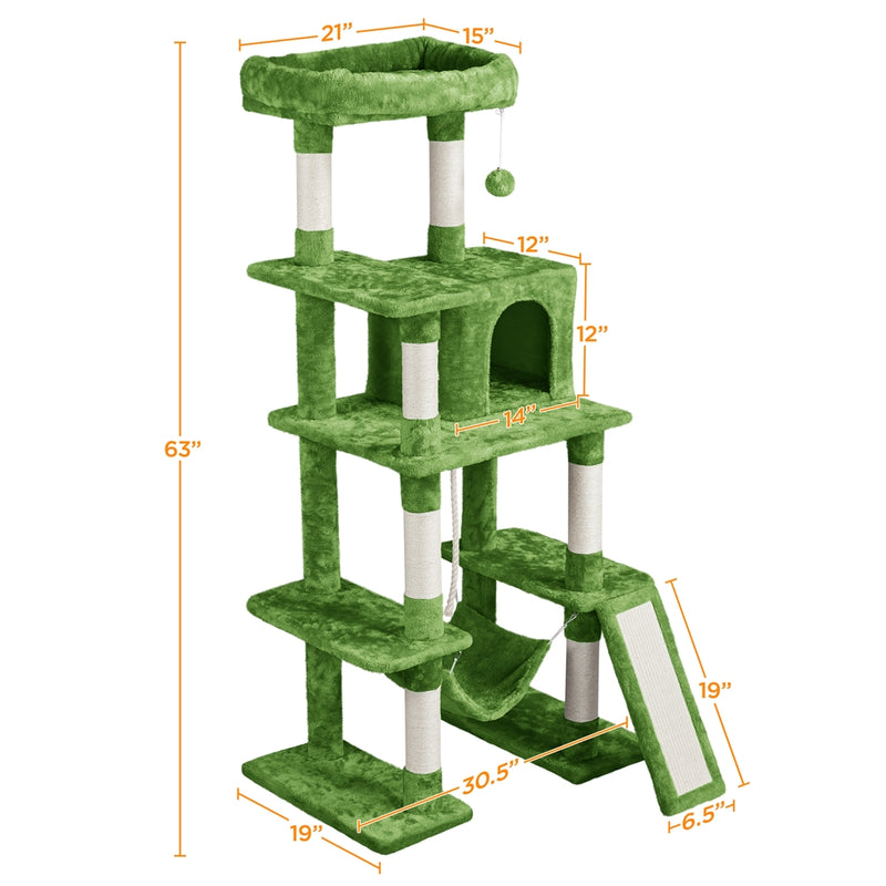 PAWSCOO Cat Tree Cat Tower 63in