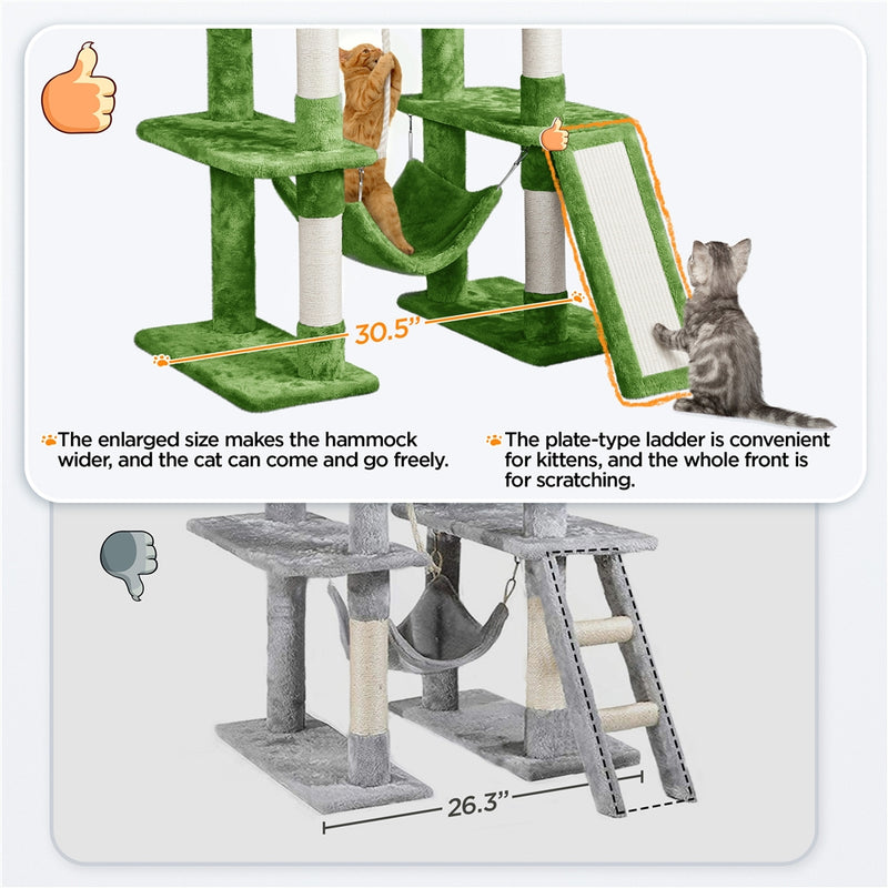 PAWSCOO Cat Tree Cat Tower 63in