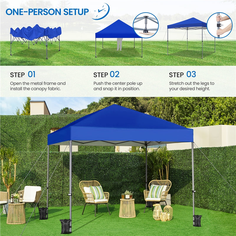 Yaheetech 8x8FT Pop-up UPF 50+ Canopy for Home & Patio, Blue