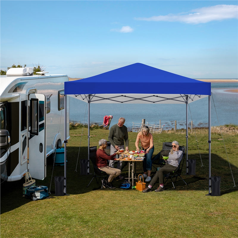 Yaheetech 8x8FT Pop-up UPF 50+ Canopy for Home & Patio, Blue