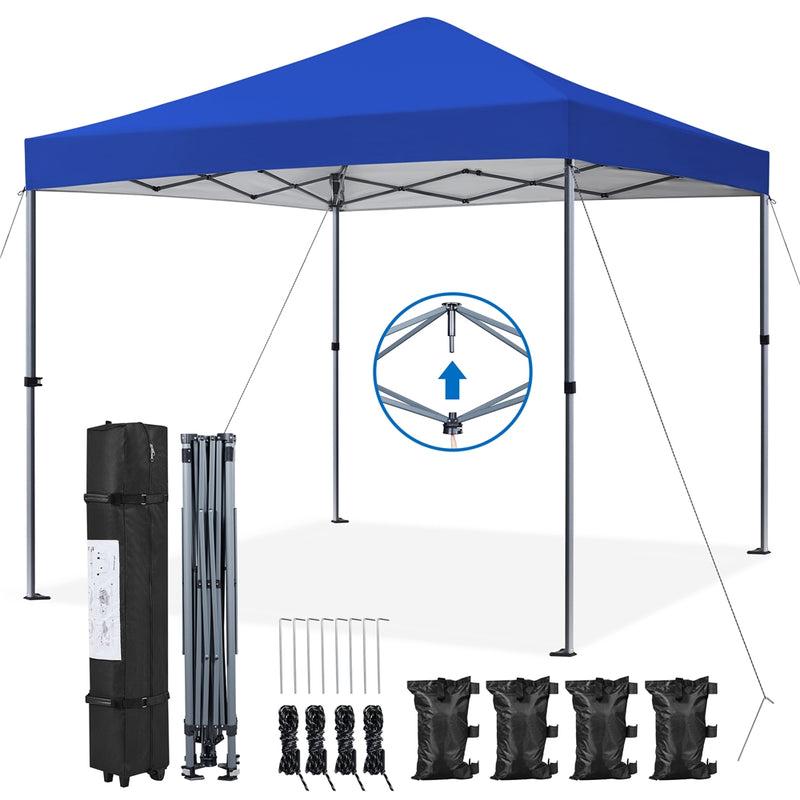 Yaheetech 8x8FT Pop-up UPF 50+ Canopy for Home & Patio, Blue