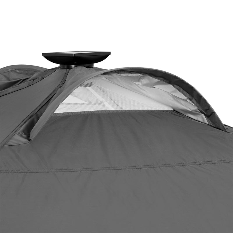 Yaheetech 10 × 10 ft Portable Pop-Up Canopy Tent with Solar LED Lights