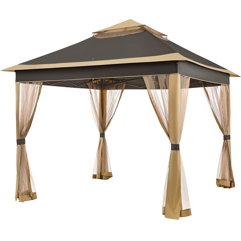 Yaheetech 11×11 FT Pop-Up Gazebo Tent with 4 Mesh Sidewalls