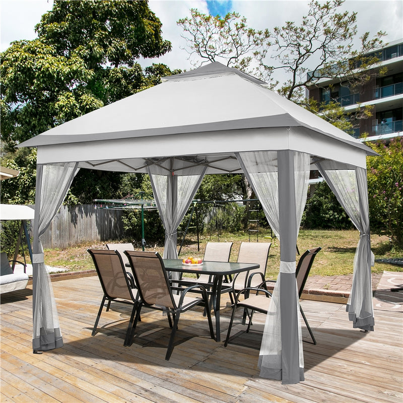 Yaheetech 11×11 FT Pop-Up Gazebo Tent with 4 Mesh Sidewalls