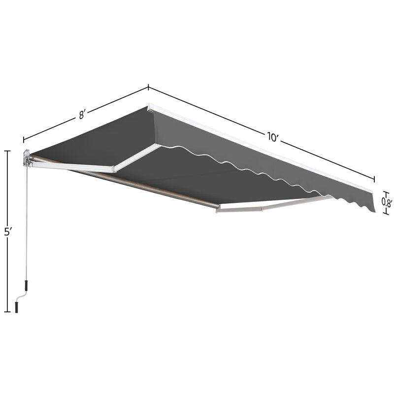 Yaheetech Manual Adjustable  Retractable Patio Awning