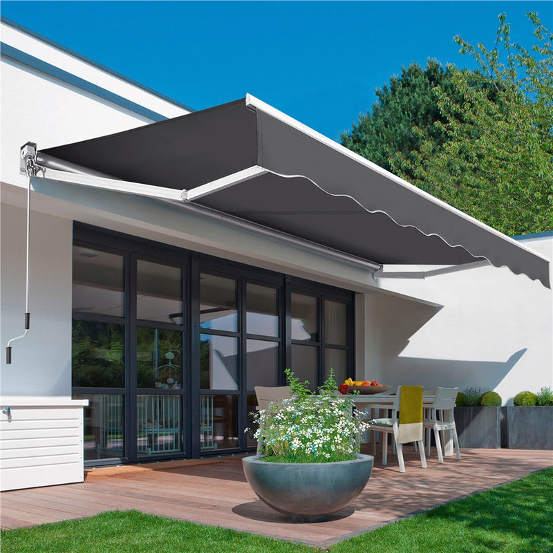 Yaheetech Manual Adjustable  Retractable Patio Awning