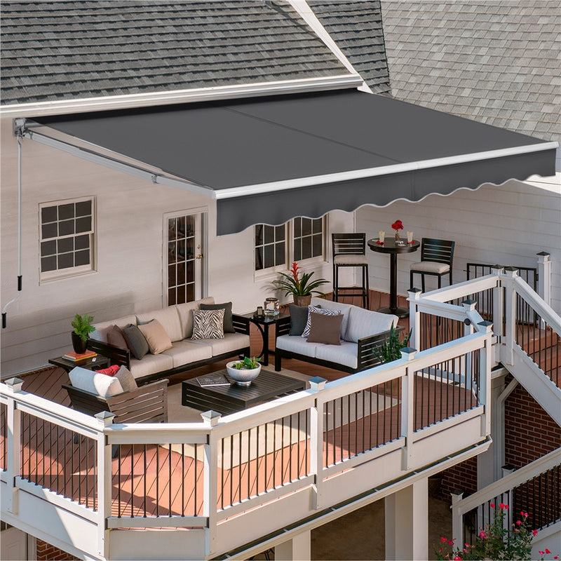Yaheetech Manual Adjustable  Retractable Patio Awning