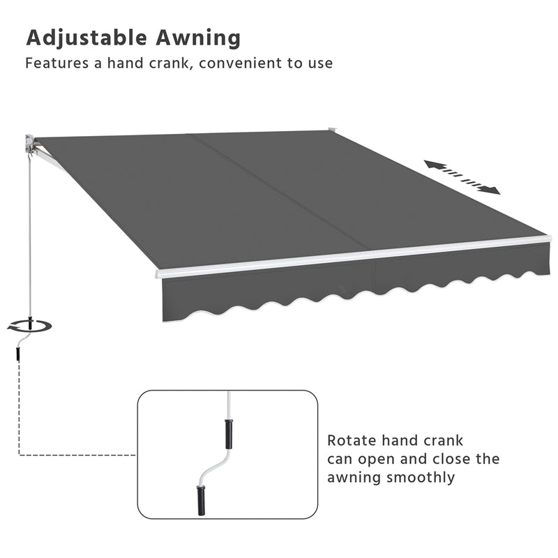 Yaheetech Manual Adjustable  Retractable Patio Awning