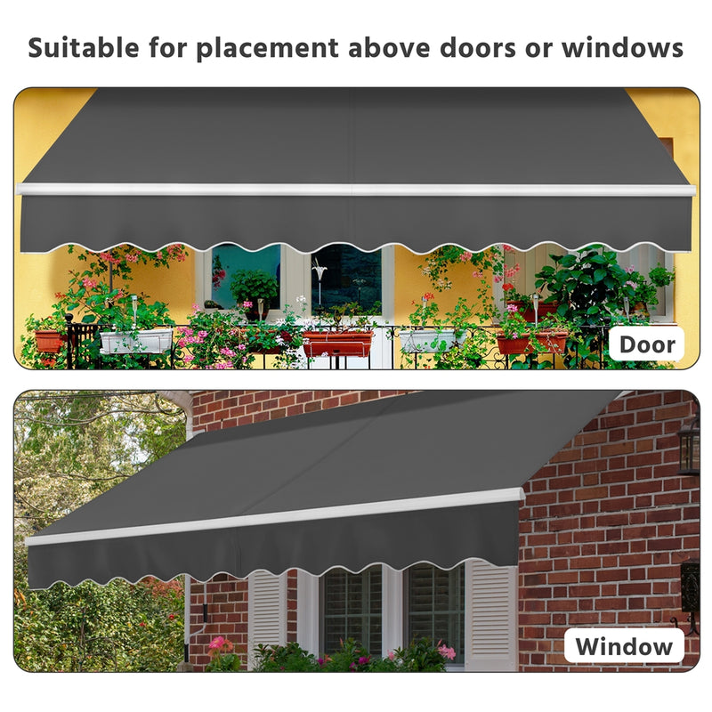 Yaheetech Manual Adjustable  Retractable Patio Awning