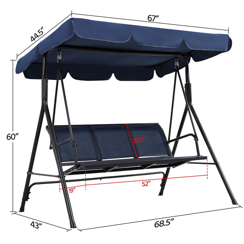 Yaheetech 3-Seat Outdoor Patio Swing Chair