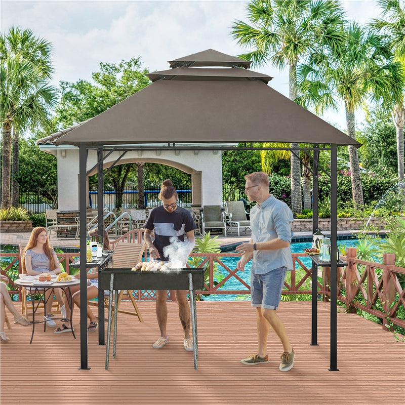 Yaheetech 8 × 5 FT Grill Gazebo with S-shaped Hooks & Built-in Bottle Opener