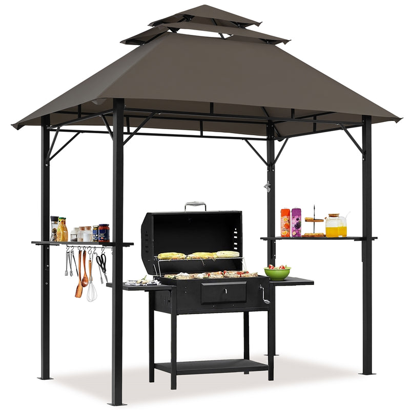 Yaheetech 8 × 5 FT Grill Gazebo with S-shaped Hooks & Built-in Bottle Opener