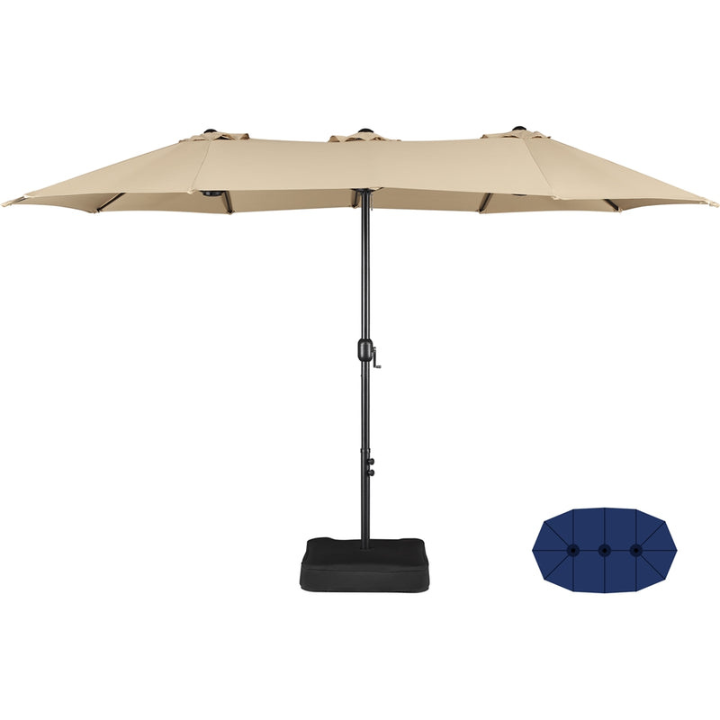 Yaheetech 13 ft Twin Patio Parasol Triple-size Outdoor Umbrella