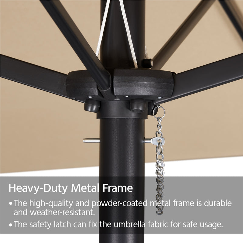 Yaheetech 13 ft Twin Patio Parasol Triple-size Outdoor Umbrella