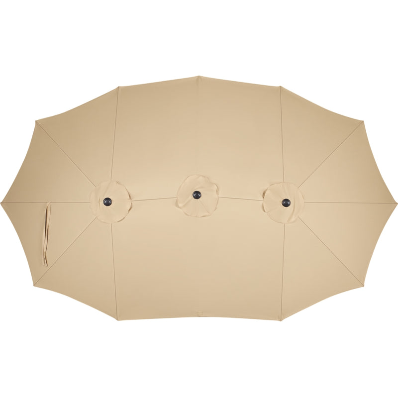 Yaheetech 13 ft Twin Patio Parasol Triple-size Outdoor Umbrella