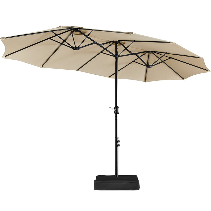 Yaheetech 13 ft Twin Patio Parasol Triple-size Outdoor Umbrella