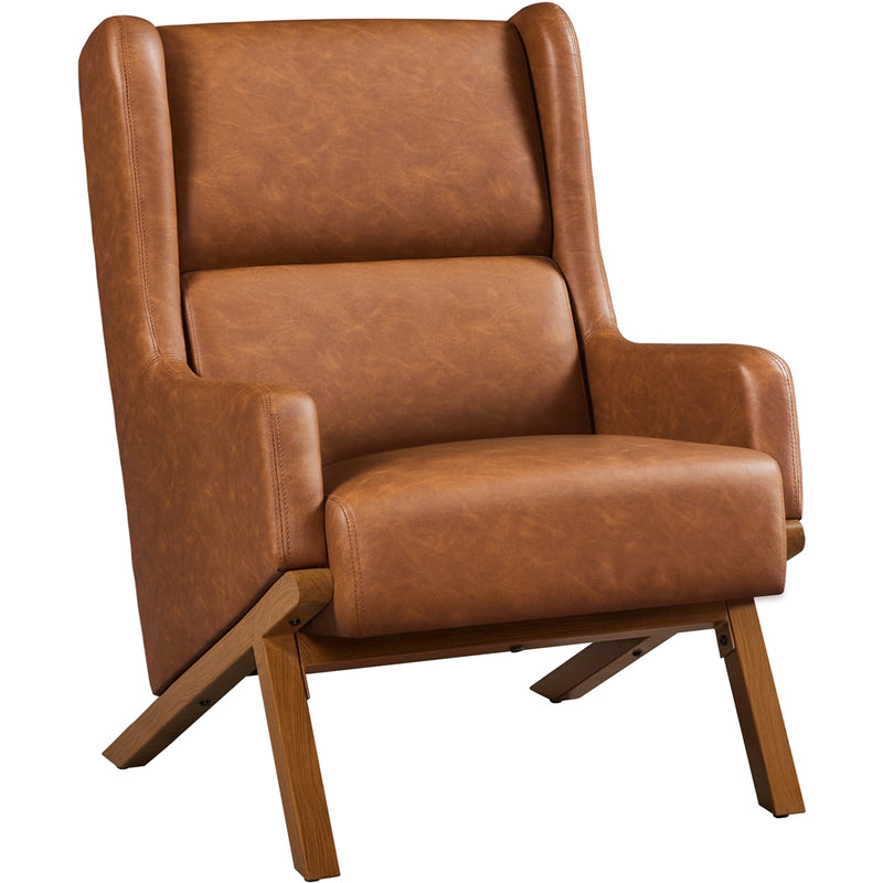 Yaheetech High Back PU Leather Accent Armchair