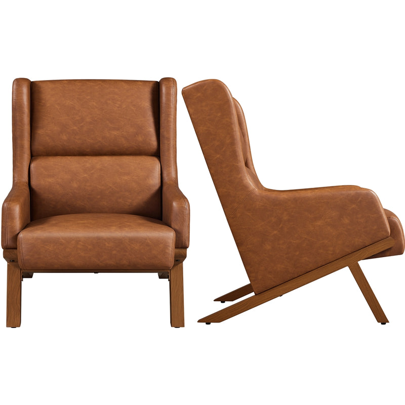 Yaheetech High Back PU Leather Accent Armchair