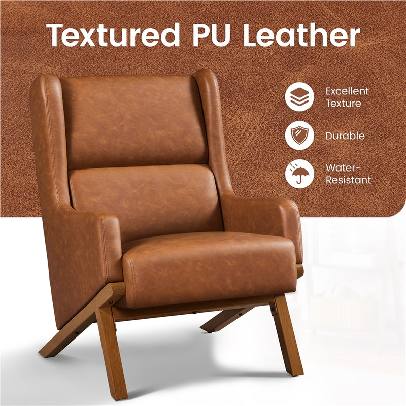 Yaheetech High Back PU Leather Accent Armchair
