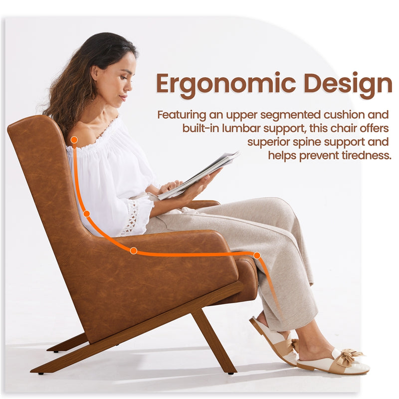 Yaheetech High Back PU Leather Accent Armchair