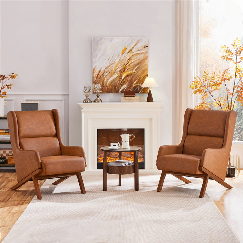 Yaheetech High Back PU Leather Accent Armchair