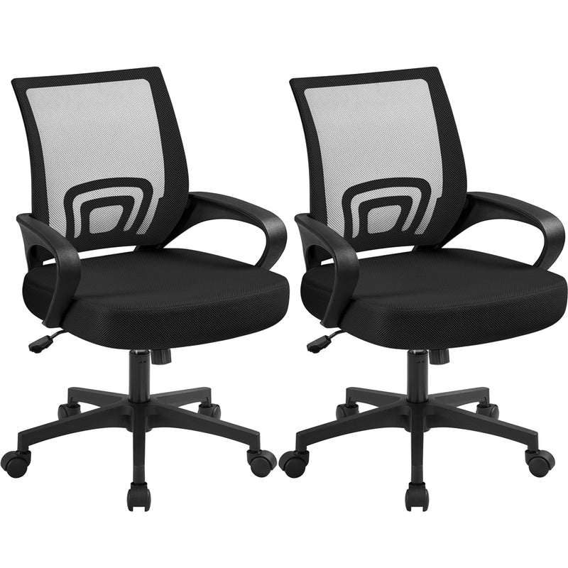 Yaheetech Mid-Back Height Adjustable Ergonomic Mesh Office Chair