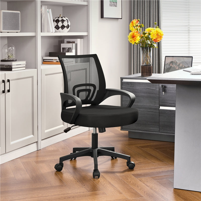 Yaheetech Mid-Back Height Adjustable Ergonomic Mesh Office Chair