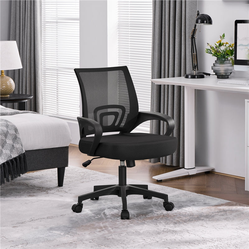 Yaheetech Mid-Back Height Adjustable Ergonomic Mesh Office Chair