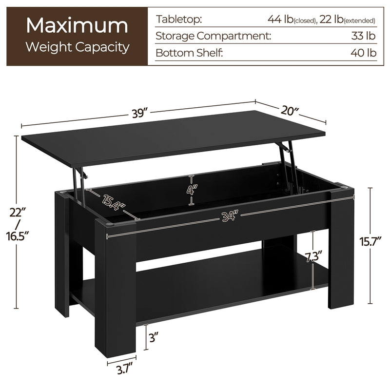 Yaheetech Lift Top Coffee Table