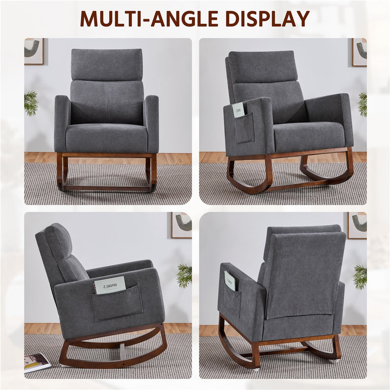 Yaheetech Fabric Upholstered Rocking Chair