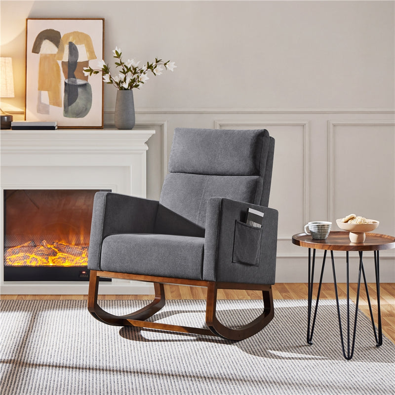 Yaheetech Fabric Upholstered Rocking Chair