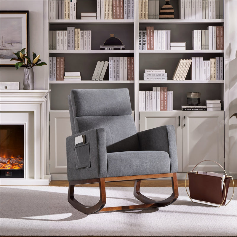 Yaheetech Fabric Upholstered Rocking Chair